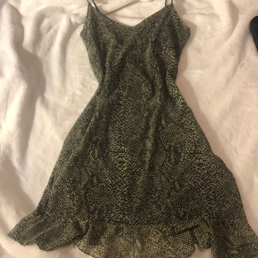 Alligator printed strappy dress.